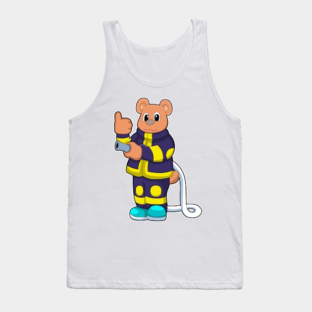 Bear as Firefighter at Fire department with Hose Tank Top by Markus Schnabel